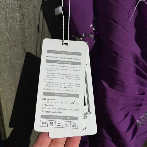 Judy Bridal one shoulder purple gown - Picture 13 of 14